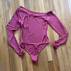 Free people red one shoulder body suit